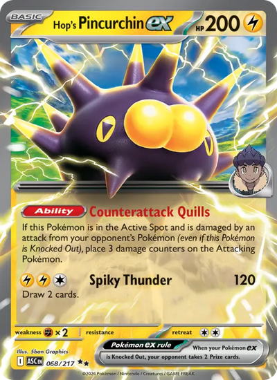 Hop's Pincurchin ex 68 Ascended Heroes Pokesingles