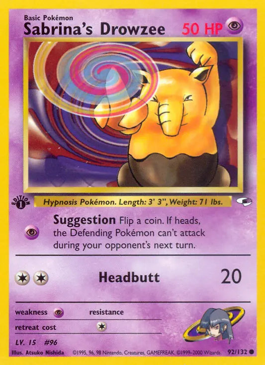 Sabrina's Drowzee 92 Gym Heroes Pokesingles