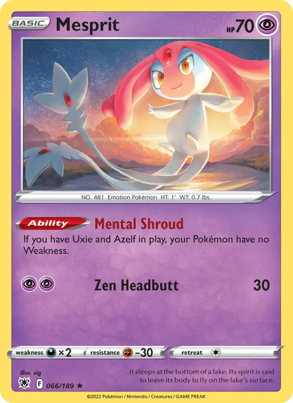 Mesprit 66 Astral Radiance Pokesingles