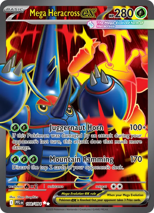 Mega Heracross ex 108 Phantasmal Flames Pokesingles