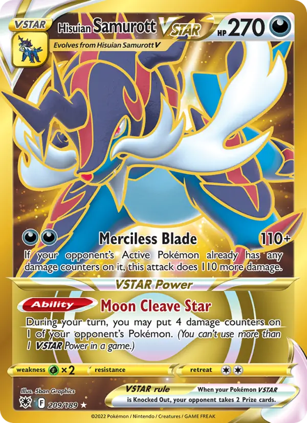 Hisuian Samurott VSTAR 209 Astral Radiance Pokesingles