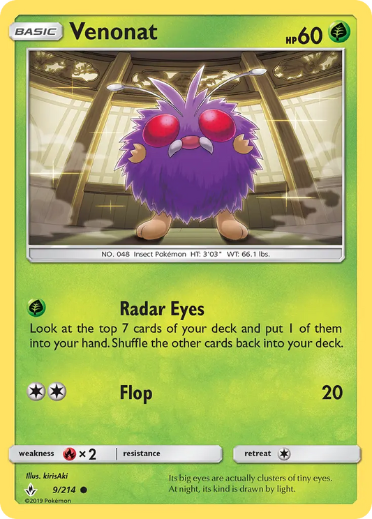 Venonat 9 Unbroken Bonds Pokesingles