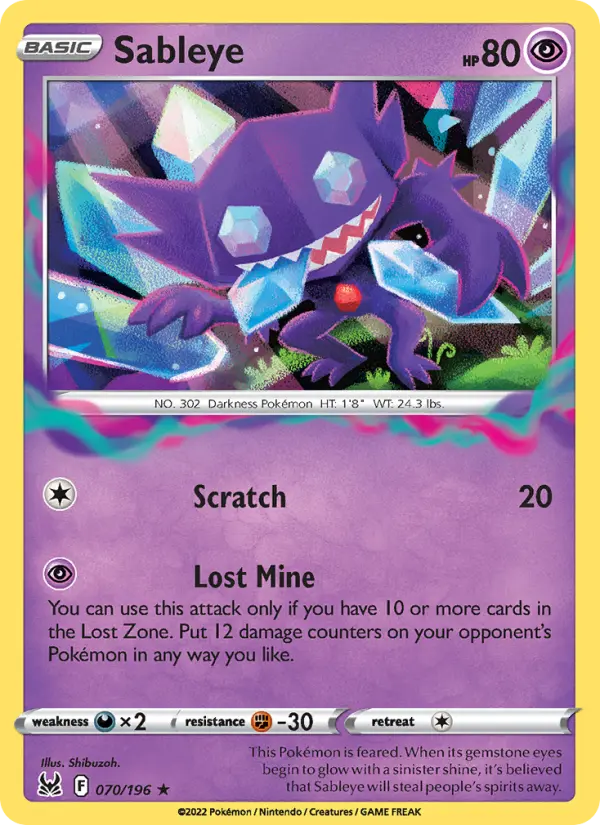 Sableye 70 Lost Origin Pokesingles