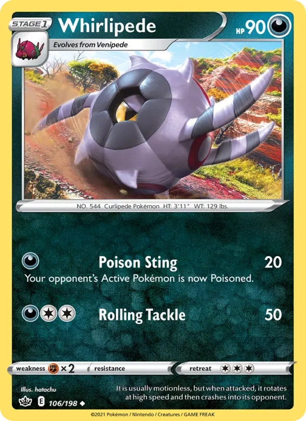 Whirlipede 106 Chilling Reign Pokesingles