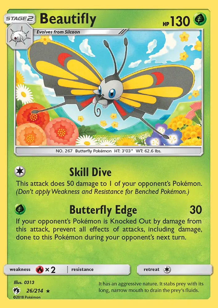 Beautifly 26 Lost Thunder Pokesingles