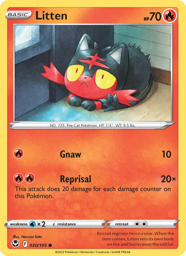 Litten 30 Silver Tempest Pokesingles
