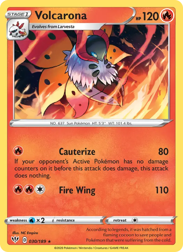 Volcarona 30 Darkness Ablaze Pokesingles