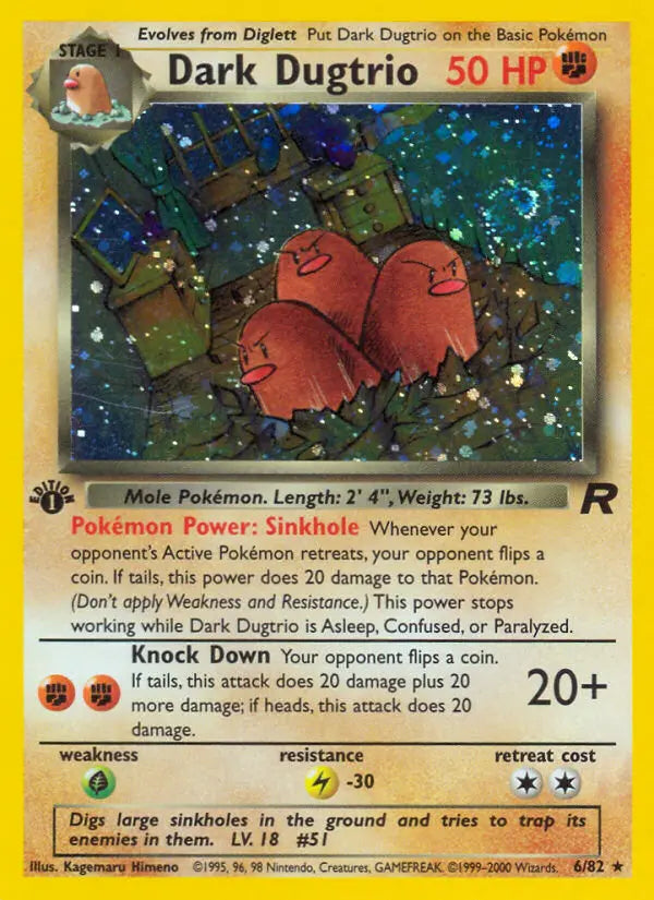 Dark Dugtrio 6 Team Rocket Pokesingles