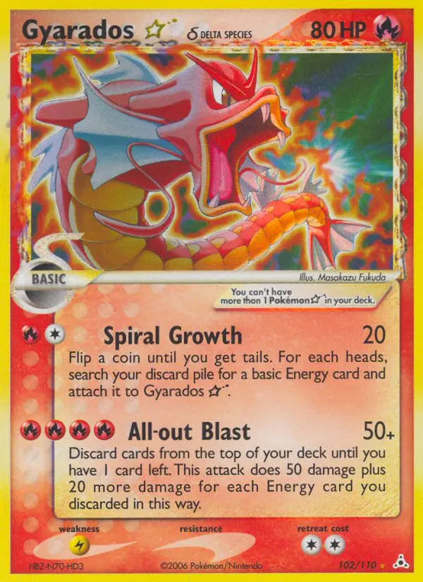 Gyarados Star δ 102 Holon Phantoms Pokesingles