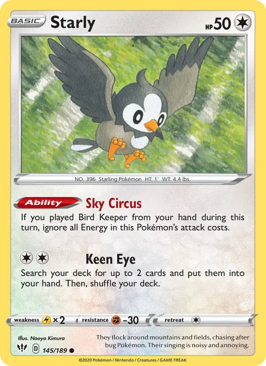 Starly 145 Darkness Ablaze Pokesingles