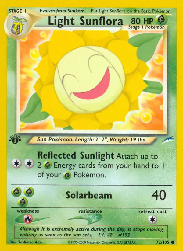 Light Sunflora 72 Neo Destiny Pokesingles