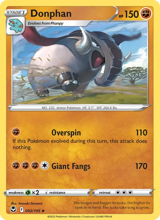 Donphan 92 Silver Tempest Pokesingles