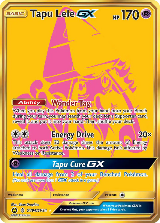 Tapu Lele-GX SV94 Hidden Fates Shiny Vault Pokesingles
