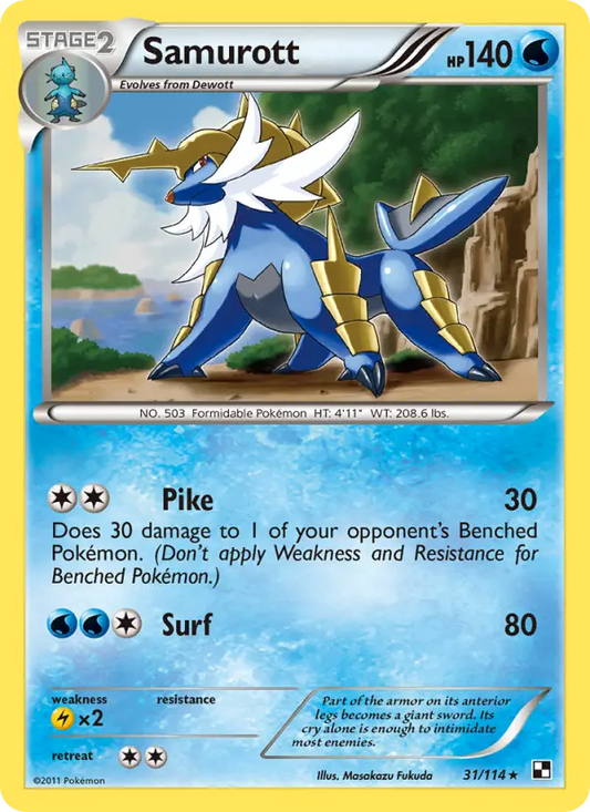 Samurott 31 Black & White Pokesingles