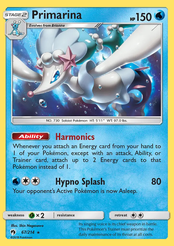 Primarina 67 Lost Thunder Pokesingles