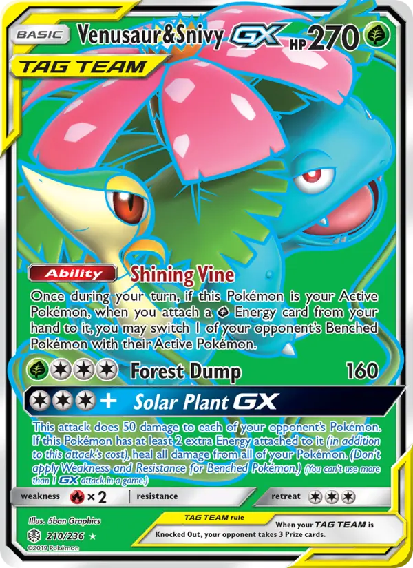 Venusaur & Snivy GX 210 Cosmic Eclipse Pokesingles