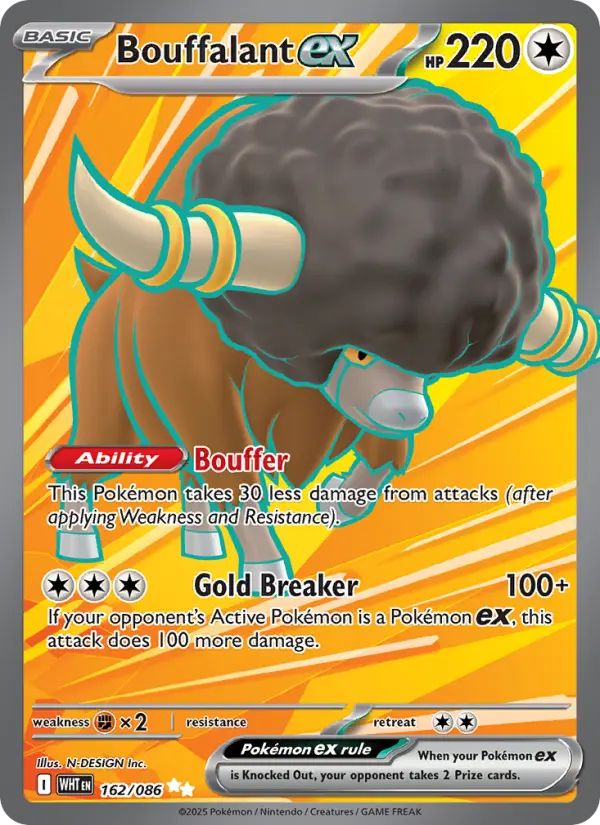 Bouffalant ex 162 White Flare Pokesingles