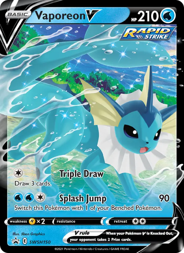 Vaporeon V SWSH150 SWSH Black Star Promos Pokesingles
