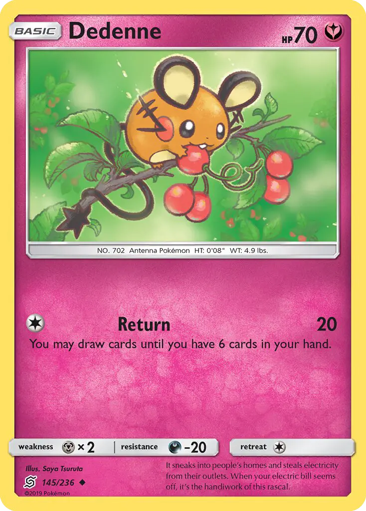 Dedenne 145 Unified Minds Pokesingles
