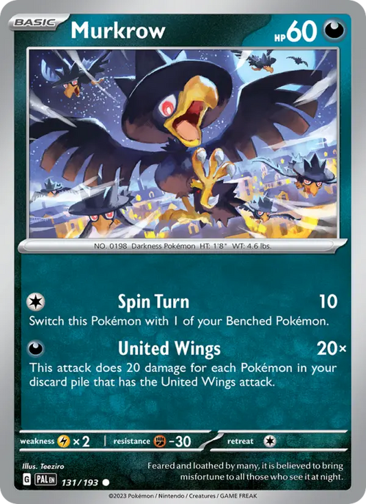 Murkrow 131 Paldea Evolved Pokesingles