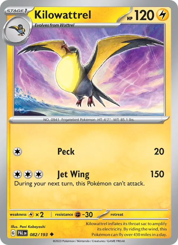 Kilowattrel 82 Paldea Evolved Pokesingles