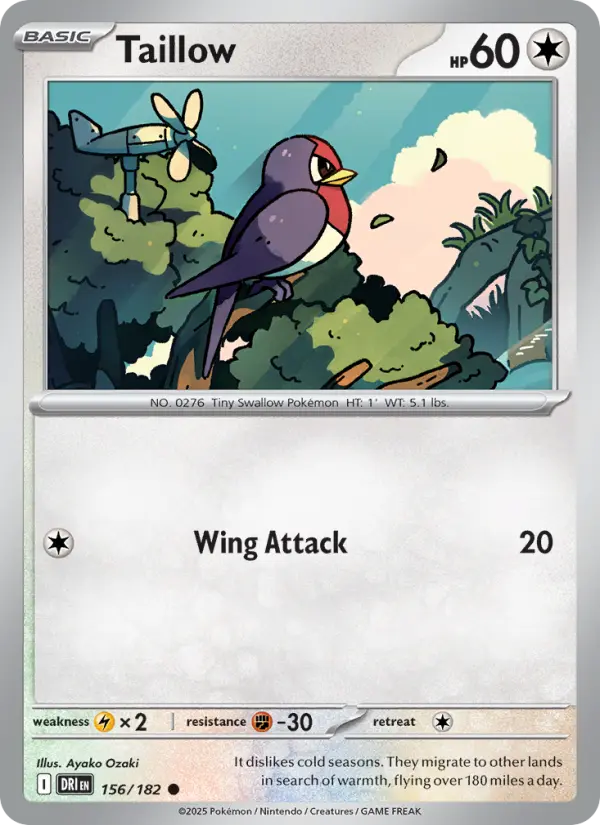 Taillow 156 Destined Rivals Pokesingles