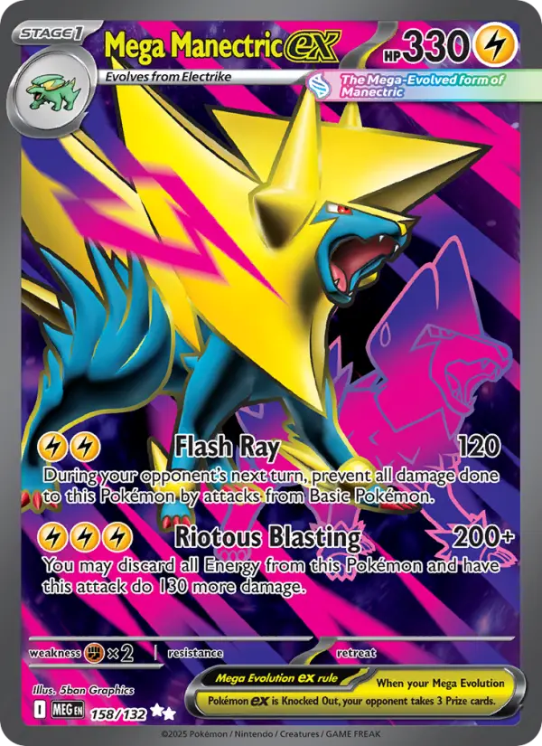 Mega Manectric ex 158 Mega Evolution Pokesingles