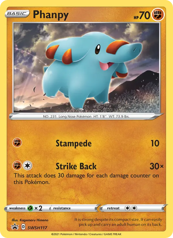 Phanpy SWSH117 SWSH Black Star Promos Pokesingles