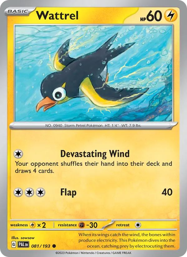 Wattrel 81 Paldea Evolved Pokesingles
