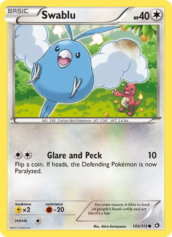 Swablu 103 Legendary Treasures Pokesingles