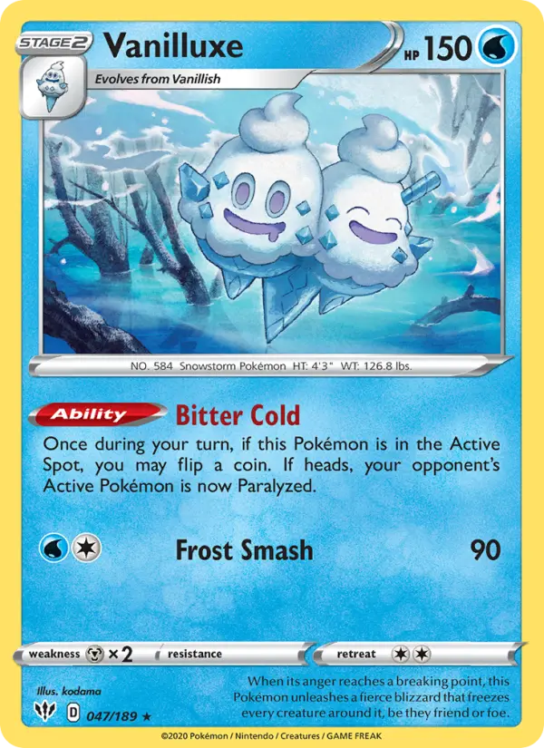 Vanilluxe 47 Darkness Ablaze Pokesingles