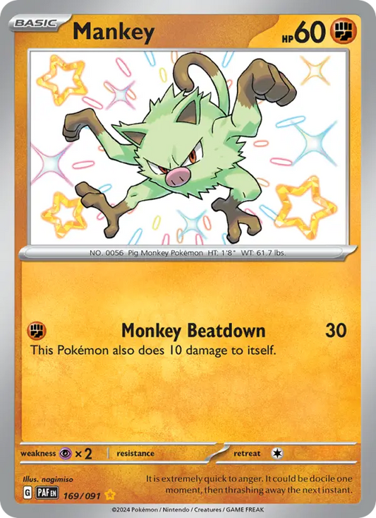 Mankey 169 Paldean Fates Pokesingles