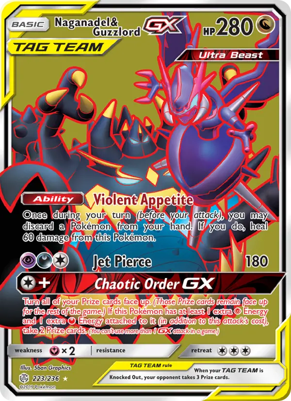 Naganadel & Guzzlord GX 223 Cosmic Eclipse Pokesingles