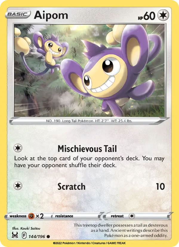 Aipom 144 Lost Origin Pokesingles