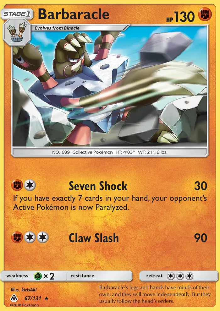Barbaracle 67 Forbidden Light Pokesingles