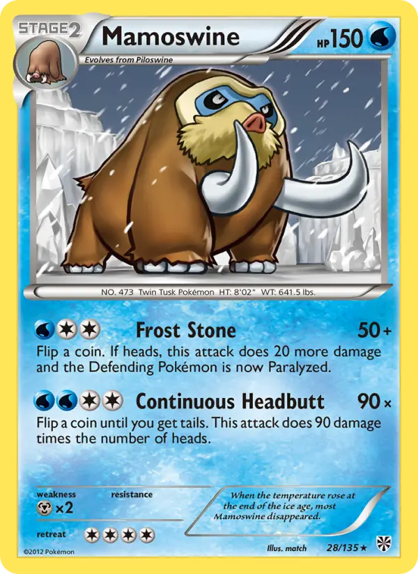 Mamoswine 28 Plasma Storm Pokesingles