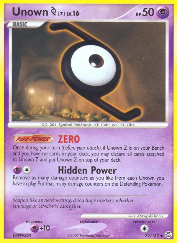 Unown Z 72 Secret Wonders Pokesingles