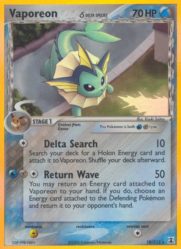 Vaporeon δ 18 Delta Species Pokesingles