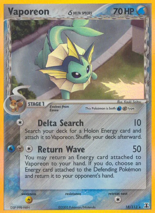 Vaporeon δ 18 Delta Species Pokesingles