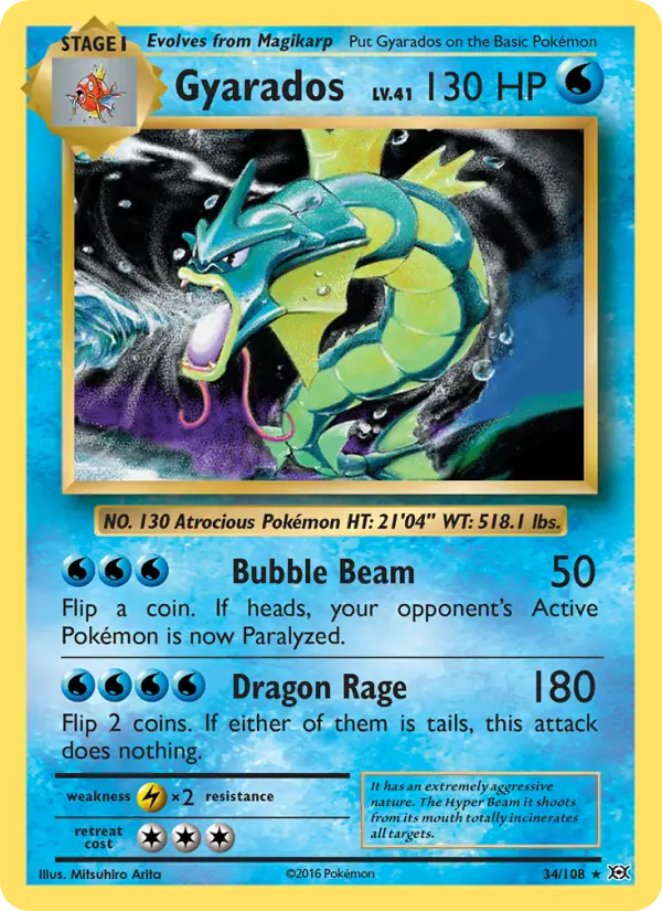 Gyarados 34 Evolutions Pokesingles