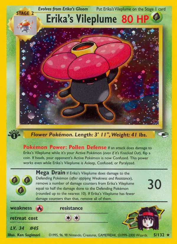 Erika's Vileplume 5 Gym Heroes Pokesingles