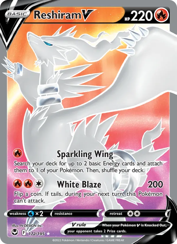 Reshiram V 172 Silver Tempest Pokesingles