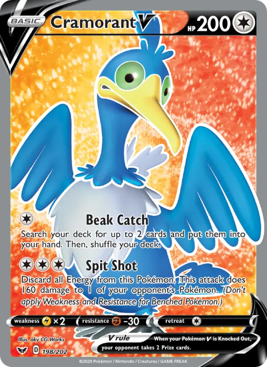 Cramorant V 198 Sword & Shield Pokesingles