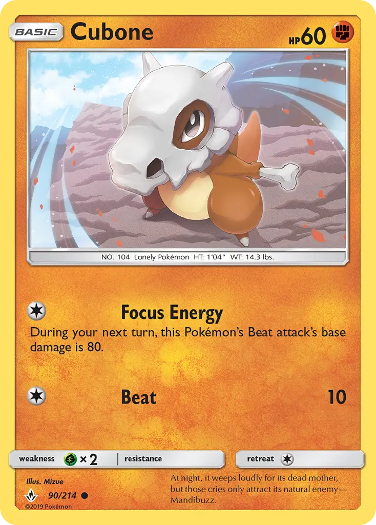 Cubone 90 Unbroken Bonds Pokesingles
