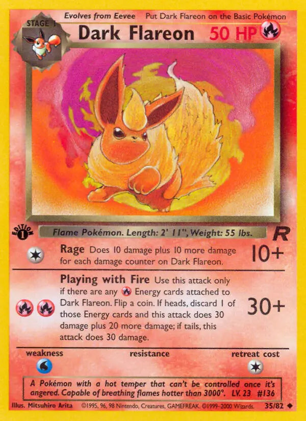 Dark Flareon 35 Team Rocket Pokesingles