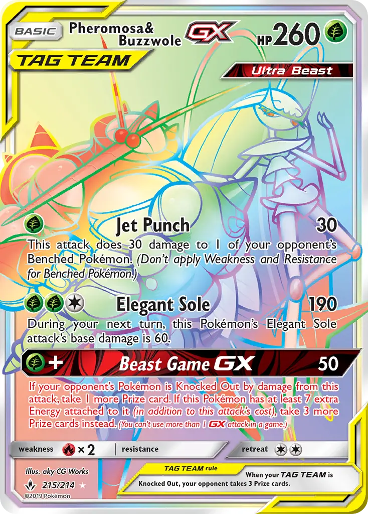 Pheromosa & Buzzwole GX 215 Unbroken Bonds Pokesingles