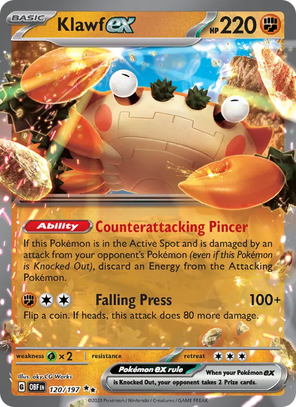 Klawf ex 120 Obsidian Flames Pokesingles