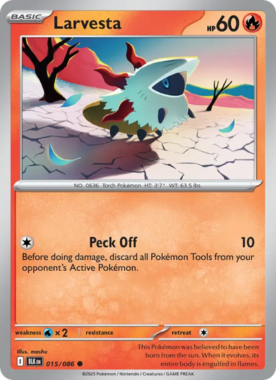 Larvesta 15 Black Bolt Pokesingles