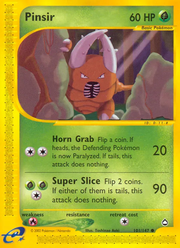 Pinsir 101 Aquapolis Pokesingles