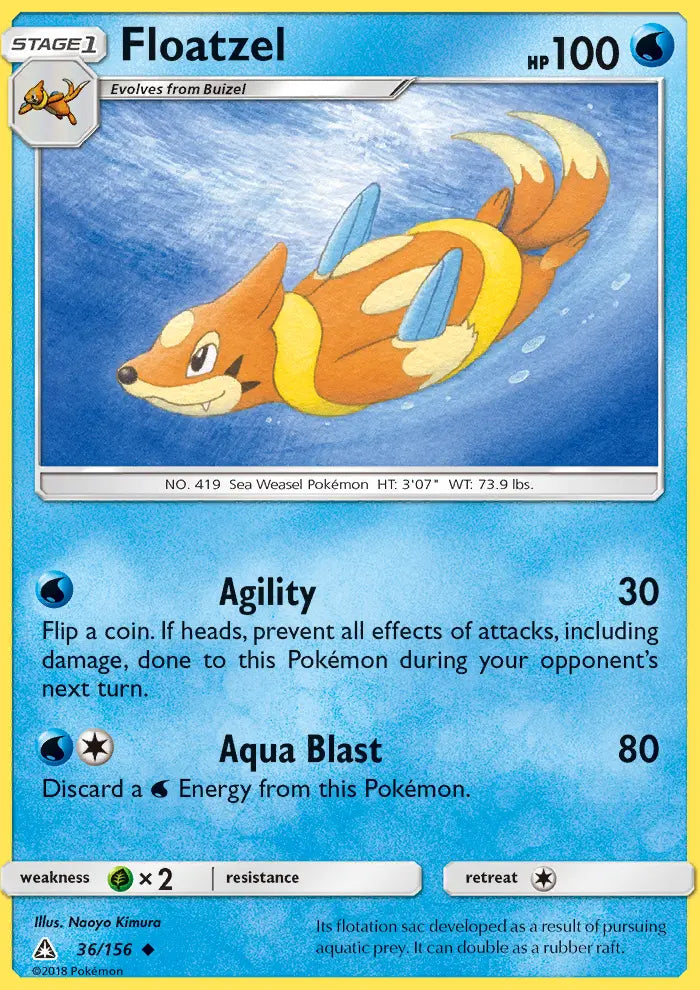 Floatzel 36 Ultra Prism Pokesingles